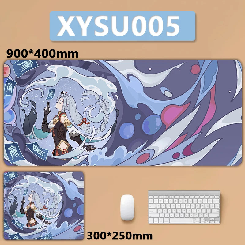 Anime Game Furina Neuvillette Mavuika Wanderer Raiden Columbina XXL Large Genshin Impact Mouse Pad Keyboard Desk Mat Mousepad