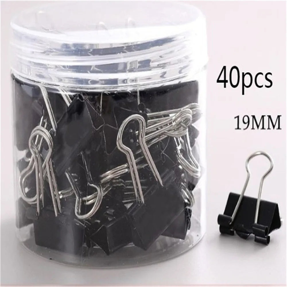 15mm/19mm/25mm/32mm/41mm/51mm Black Metal Binder Clips Long Tail Clip Folder Bookmark Paper Ticket Clip