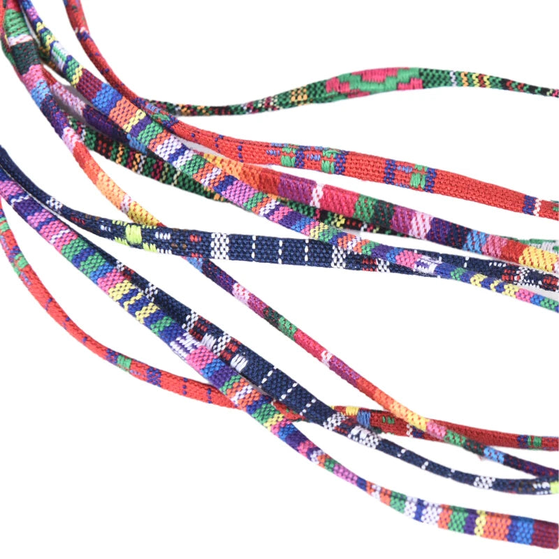 5Pcs Mix Colorful Flat Strap Eyeglasses Rope Anti-Lost Ethnic Style Eyeglasses Strap Eyeglass Cord Holder Retainer Strap