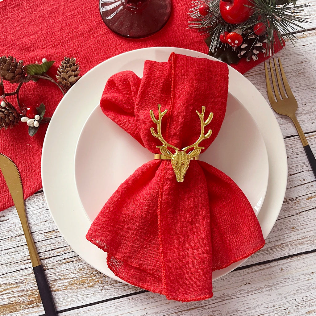 Set of 6 Cotton Cloth Napkins Gauze 30x30cm Fabric for Wedding Decor Everyday Use Dinner Tea Towel Table Village Christmas Napki