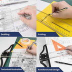T Square Ruler 45/60/70/80cm Plastic Drafting Ruler Removable T Head Drawing Drafting Tool Design Art Supplies
