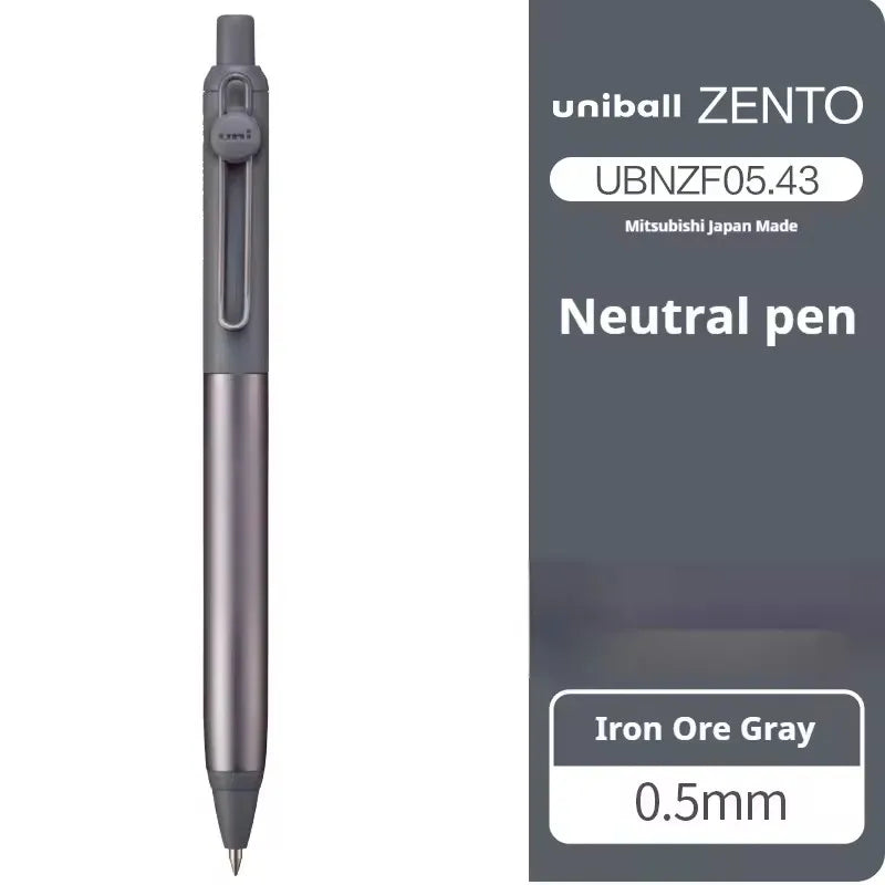New Uni uniball Zento Flow Metal Rollerball Pen Aluminum Grip Gel Pens 0.5mm Water-Based Black Ink Ultra Smooth Writing Japan