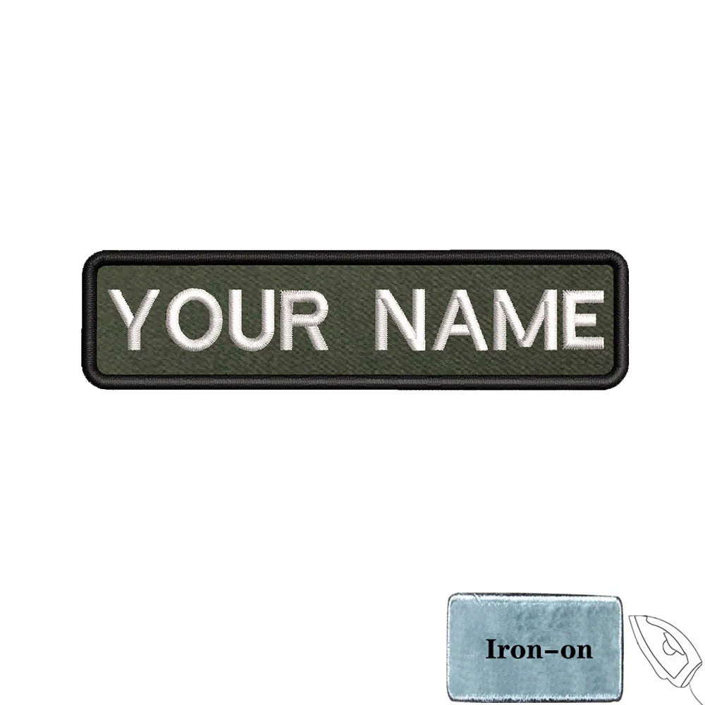 1PC 10cmX2.5cm Custom Personalized Name number Patch Stripes Badge tags chevrons Armband Iron On Or Hook Loop embroidered
