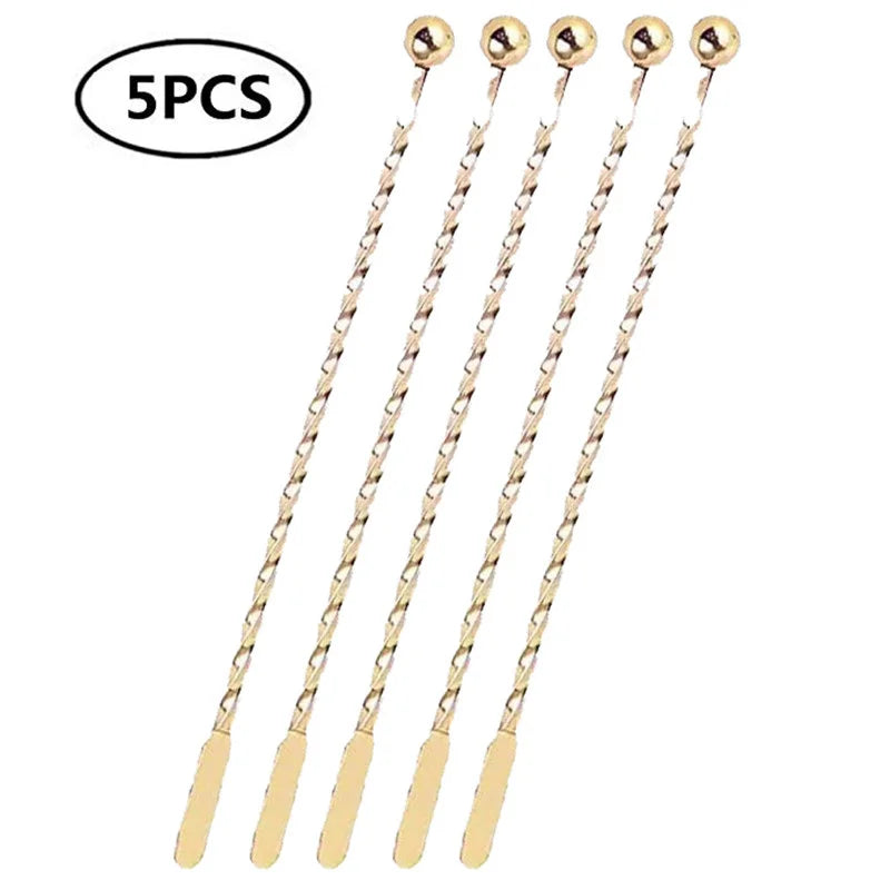 Stainless Steel Cocktail Drink Mixer Bar Stirring Mixing Sticks Muddler Ladle Stirrer Swizzle Sticks Coffee Stirring Sticks