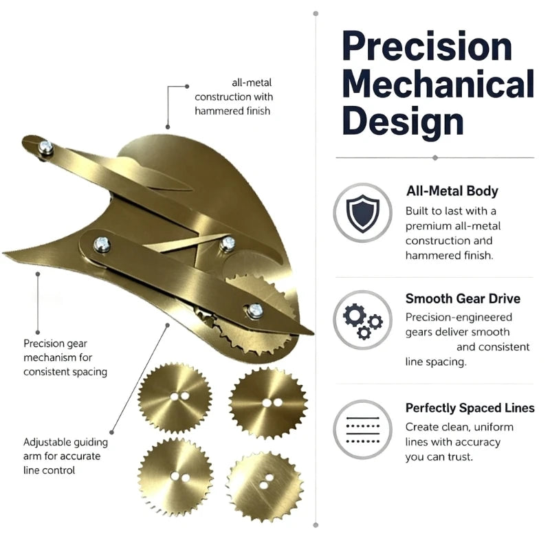 Metal Drafting Wheel Pen Tool Set for Technical Drawing, Lines, and Plan Restoration Studio Tasks