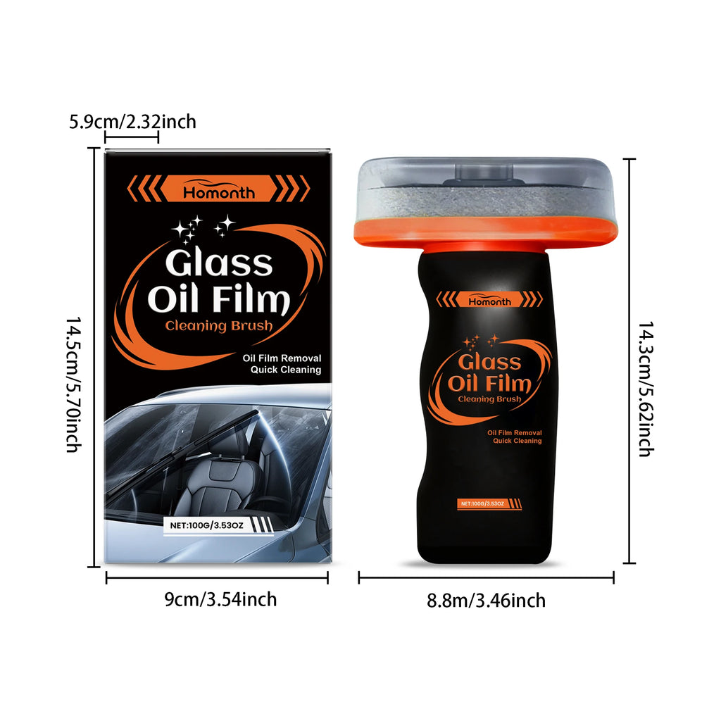 Car Glass Oil Film Cleaner Spray Glass Car Window Stain Remover Cleaning Agent Brightening Agent Quickly Cleans Removes Oil Film