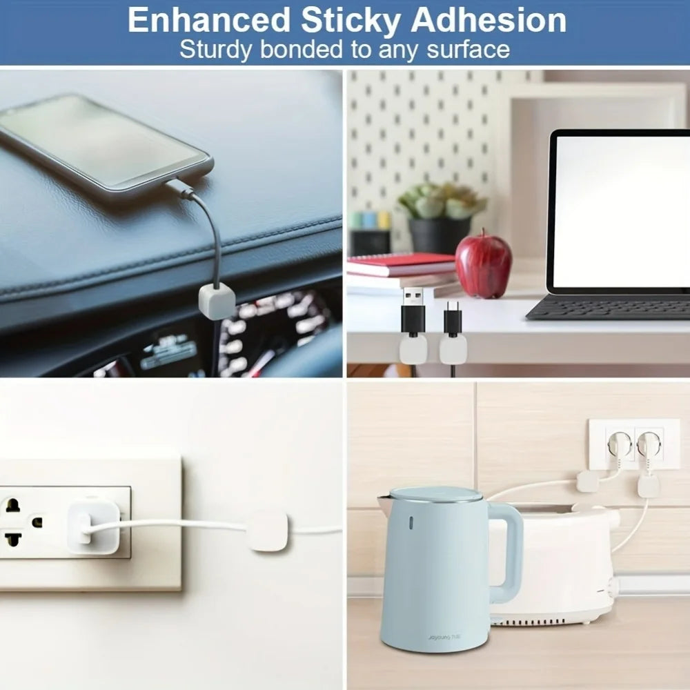 1/3/6/12PCS Magnetic Cable Clips Cable Adjustable Cord Holder Under Desk Cable Management Wire Keeper Cords Organizer Holder