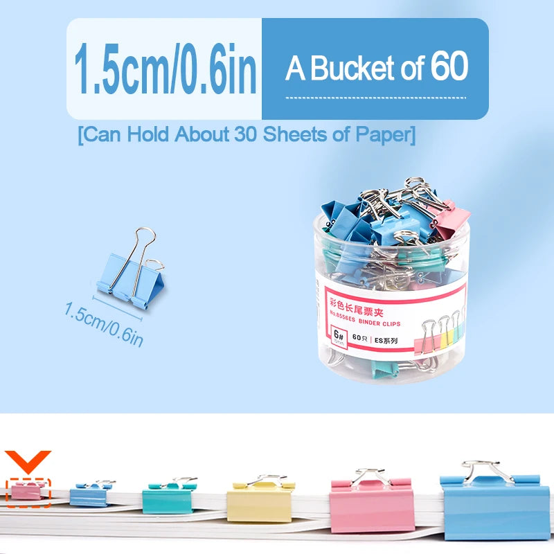 Long Tail Clip Colored Ticket Clip Tailcoat Clip Test Paper File Ticket Clip 1-6 # Size Book Clip Stationery