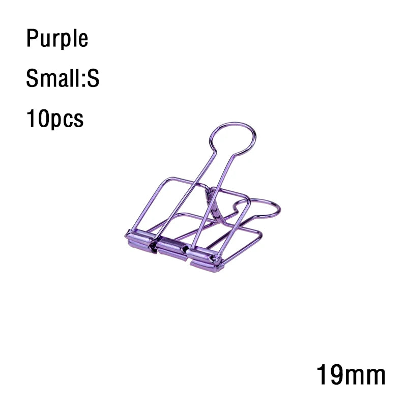 10Pcs Mini Paper Clip Black Sliver Binder Clips Page Holder Office Study Binder Clips Photo Clamp Office School Desk Organizer