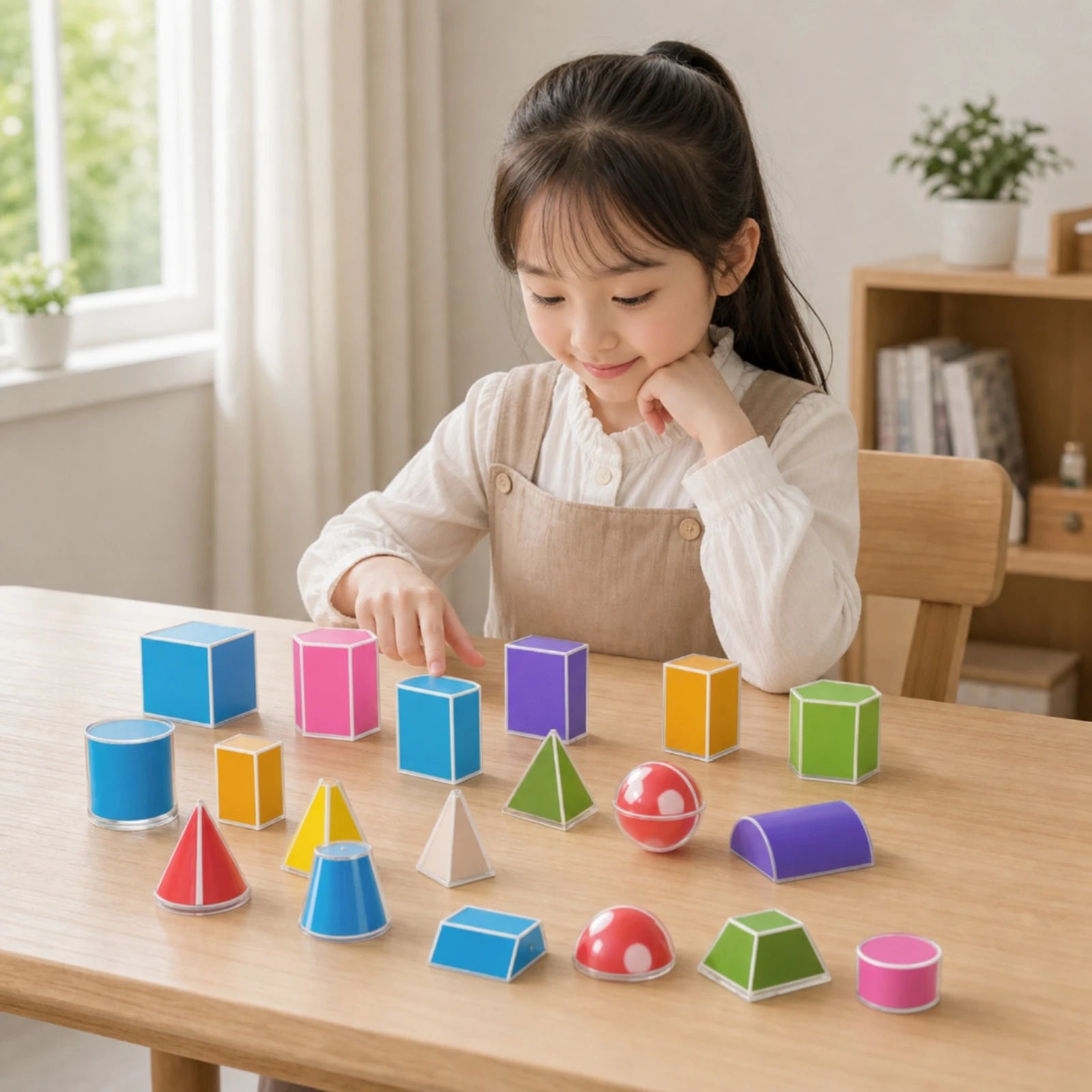 24 Pieces Geometry Teaching Model Kit Transparent Geometric Shapes with Storage Box Geometry Manipulatives Clear for Teachers