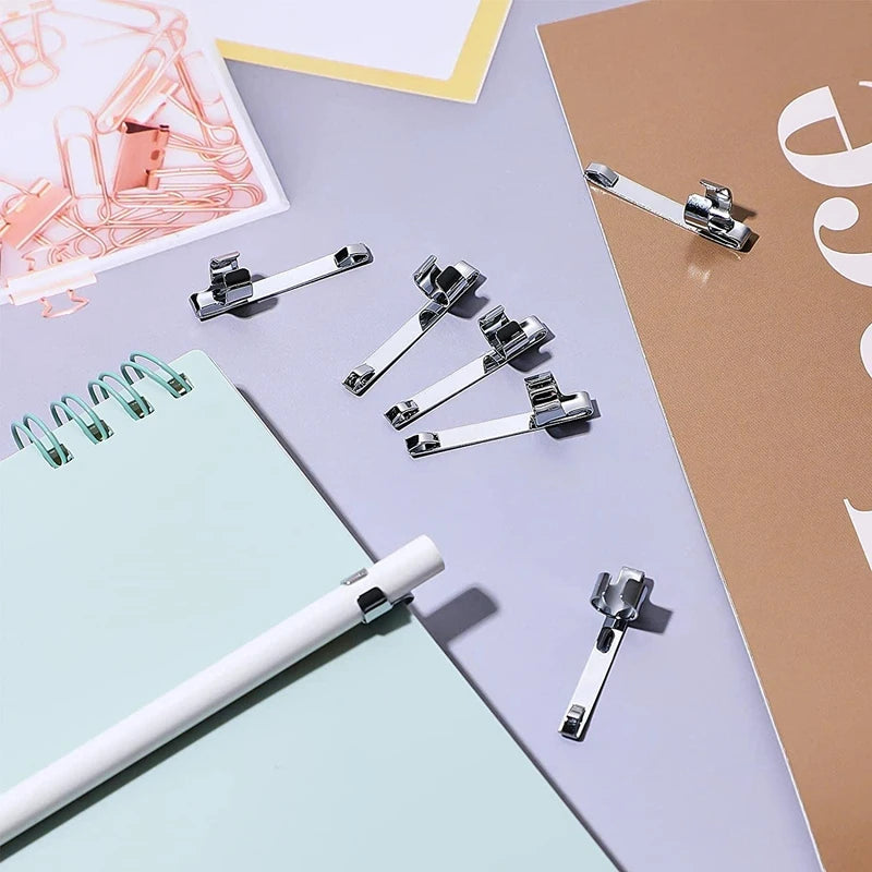 Metal Pencil Clips Slide On Pencil Pocket Clips Snap In, Pencil Holder Clip Metal Hangable Portable Pencil Clips, 60 Pcs