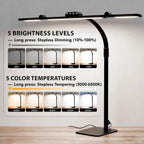 28.2" Large Transformable LED Desk Lamp with Clamp, Architect Ultra Bright 24W Light, Auto Dimming and Sensor Design for Office