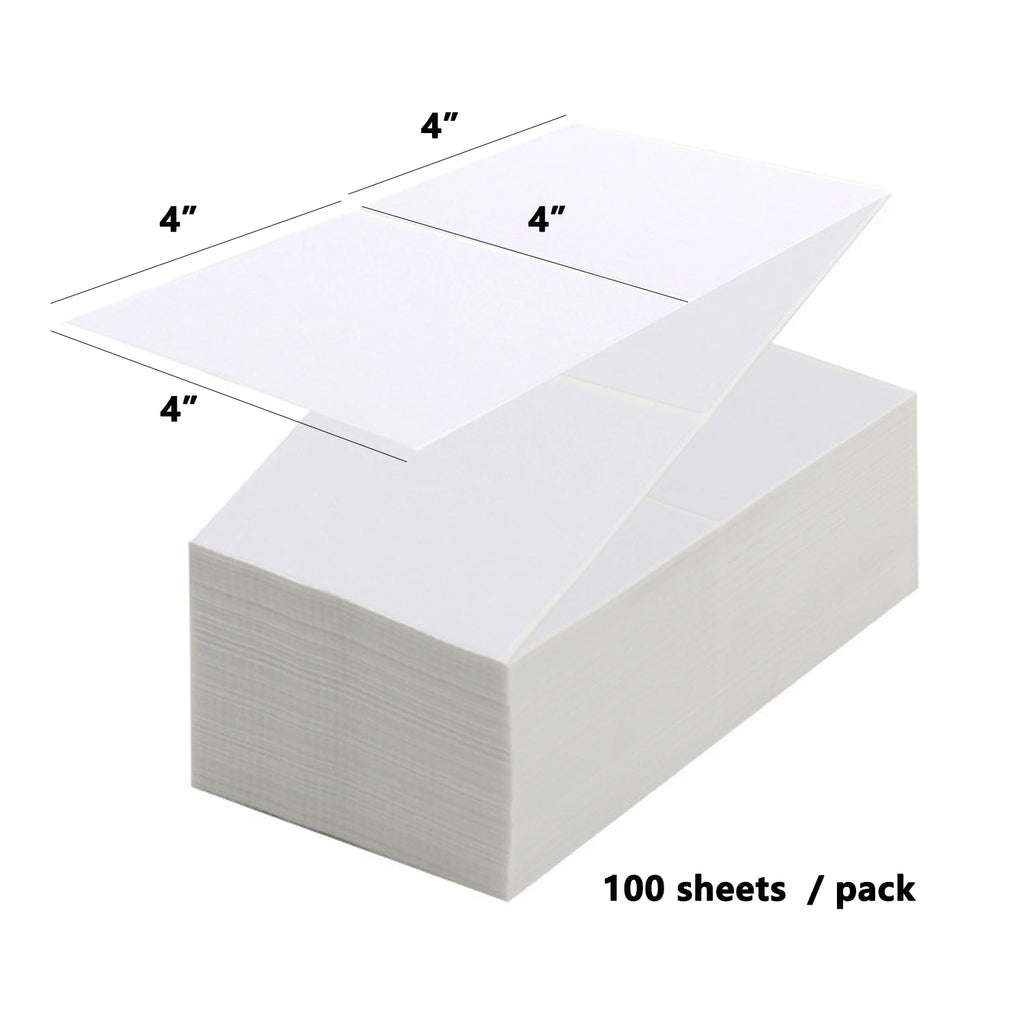 4*4'*100 Sheets Adhesive Shipping Label Waterproof Thermal Label Thermal Transfer Label Sticker Small Ticket Paper