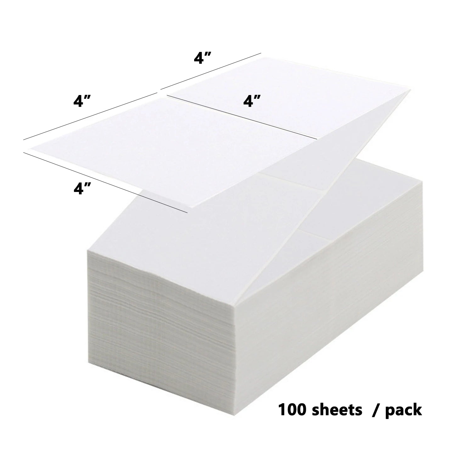 4*4'*100 Sheets Adhesive Shipping Label Waterproof Thermal Label Thermal Transfer Label Sticker Small Ticket Paper