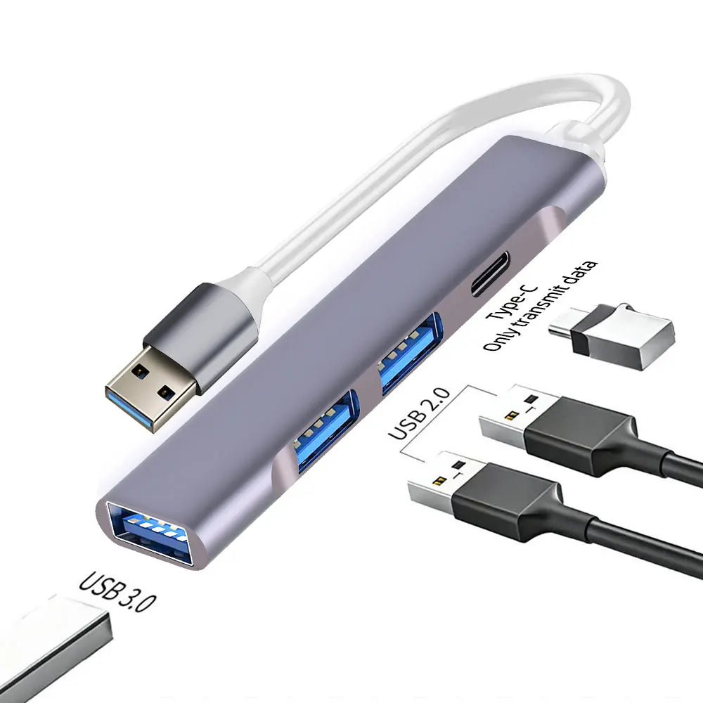 4 Ports USB C Docking Station Type C HUB USB 3.0 HUB 5Gbps High Speed Transmission USB Splitter Adapter OTG  for Laptop Macbook