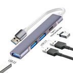 4 Ports USB C Docking Station Type C HUB USB 3.0 HUB 5Gbps High Speed Transmission USB Splitter Adapter OTG  for Laptop Macbook