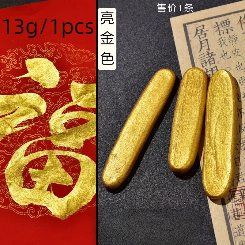 Colored Pearlescent Ink Stick Handmade Chinese Sumi Solid Ink Stick Traditional Calligraphy Ink Stick for Beginners Practicing