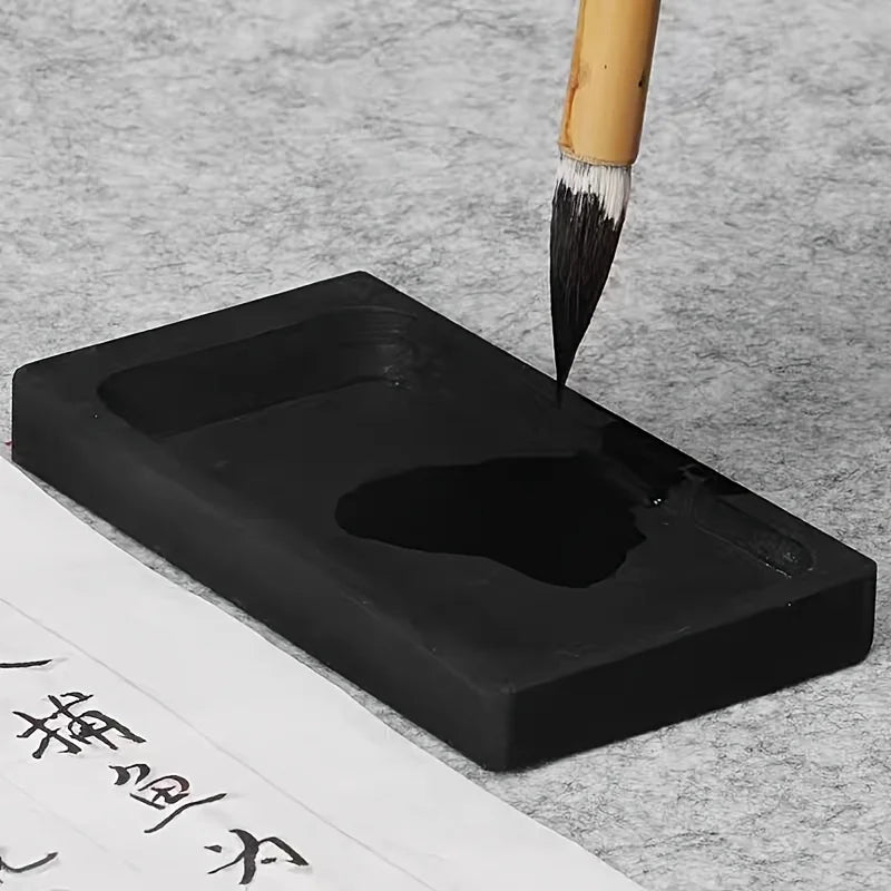 Chinese Calligraphy Inkstone Rectangular Natural Stone Ink Well Traditional Painting Tool Grinding Slab Inkwell Artist Student
