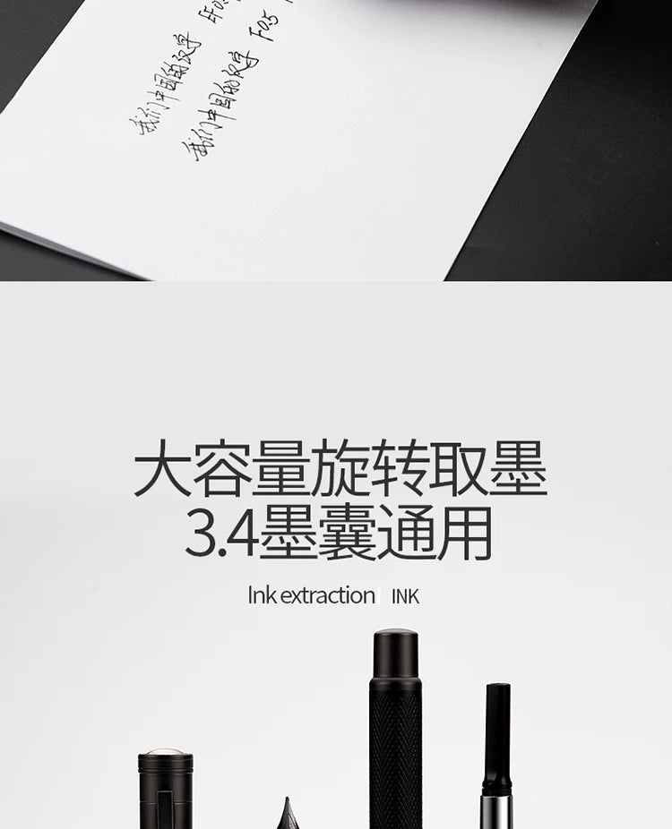 LT Hongdian Titanium Black Forest Pen Calligraphy Student Business Office Women Boxed 1850 Gift Ink Pen