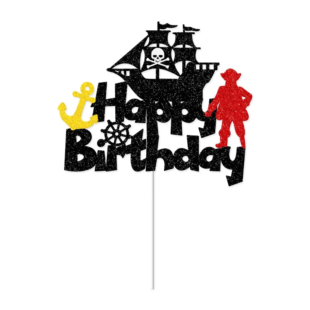 Pirate Party Paper Plate Cup Napkin Party Tableware Pirate Party Decor Pirate Ship Bone Dinnerware Supplies for Adult Kids Decor