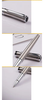 Luxury Metal Silver Black Signature Ballpoint Pens for Business Writing Office Supplies Stationery Customized Logo Name Gift