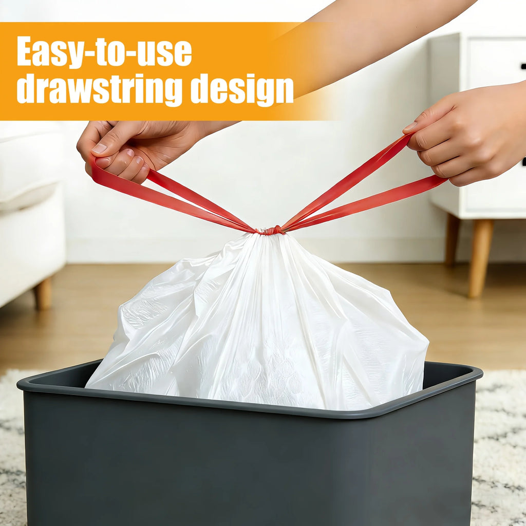 13 Gallon Lavender Scented Drawstring Trash Bags, Odor Neutralizing Household Garbage Bags, Flex-Tech 2X Reinforced Thick Top Ki