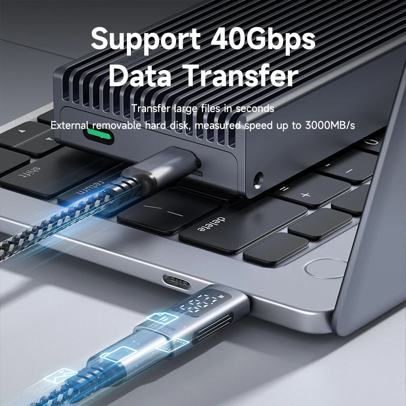 Hagibis LED Display 240W USB C Adapter Type C to USB C USB4 Connector 40Gbps 8K@60Hz for Thunderbolt 4/3 iPhone 15/16/17 Macbook