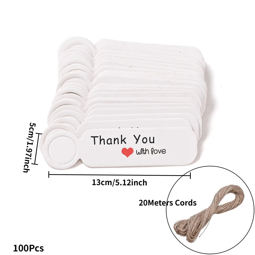 Kraft Paper Tags With Strings Handmade With Hang Garment Tags For Jewelry Crafts Price Candy/Gift/Cookies Display Label Card