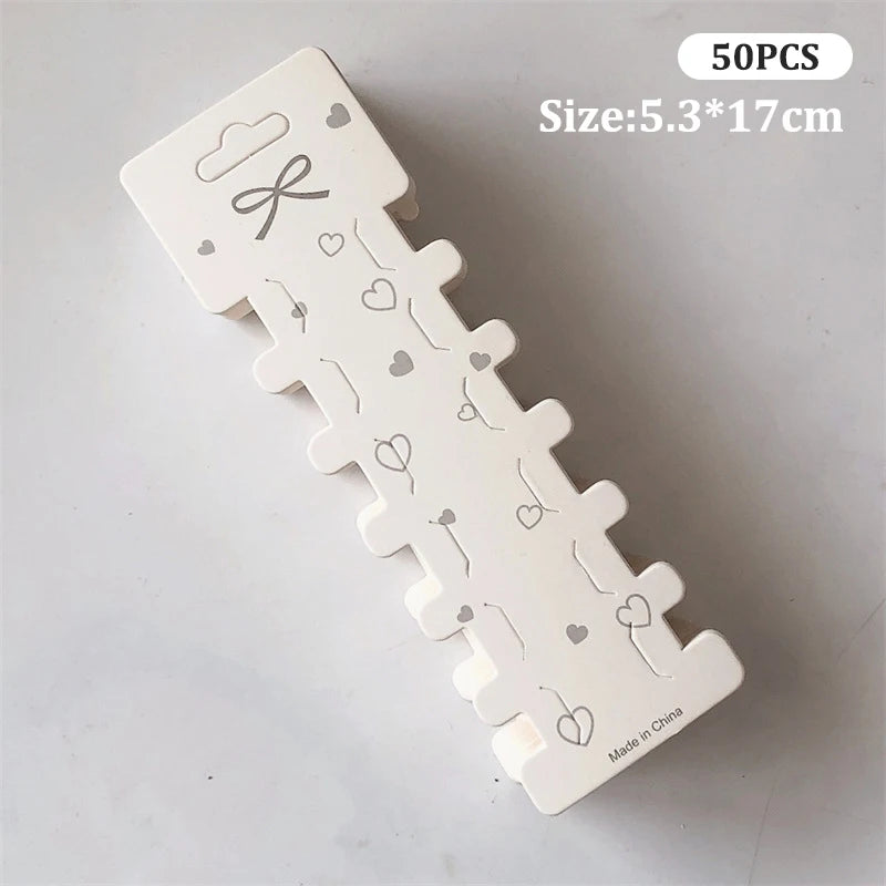 50PCS Hairpin Long Paper Card Hairband Display Card For DIY Hair Jewelry Packing Hair Clip Hairband Bracelet Retail Price Tag