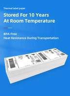 Fulet Hot Selling 4X6 10x15cm 100x150mm 500 Labels Fanfold Thermal Shipping Label compatible with most of thermal printers
