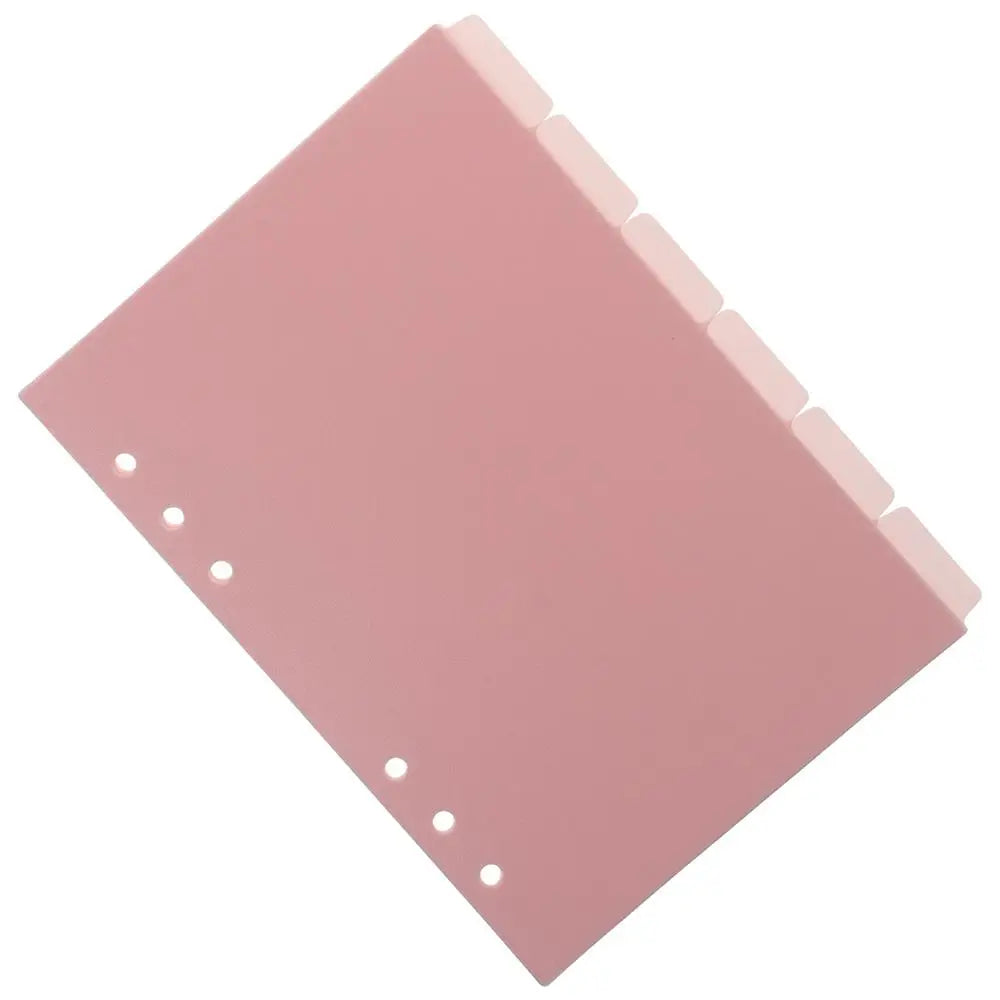 6 PCS Planner 6 PCS Binder Divider A5 Plastic Index Page Tabs Pink 6 Ring Binder Index Dividers Home