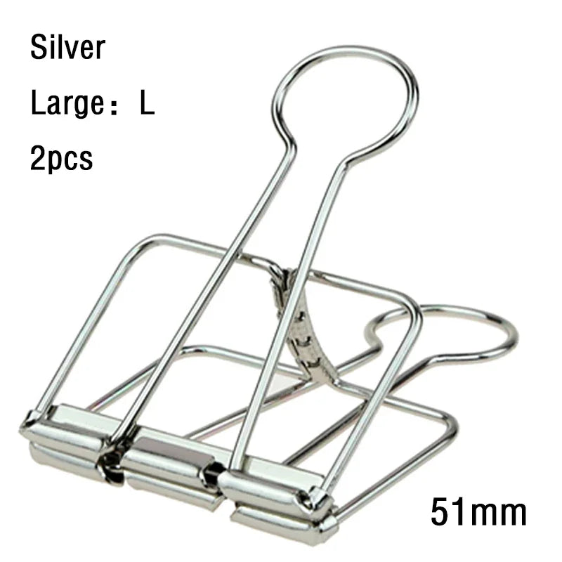 2-10 Pcs Paper Clip Sliver Rose Gold Binder Clips Page Holder Office Study Binder Clips Photo Clamp Office School Desk Organizer