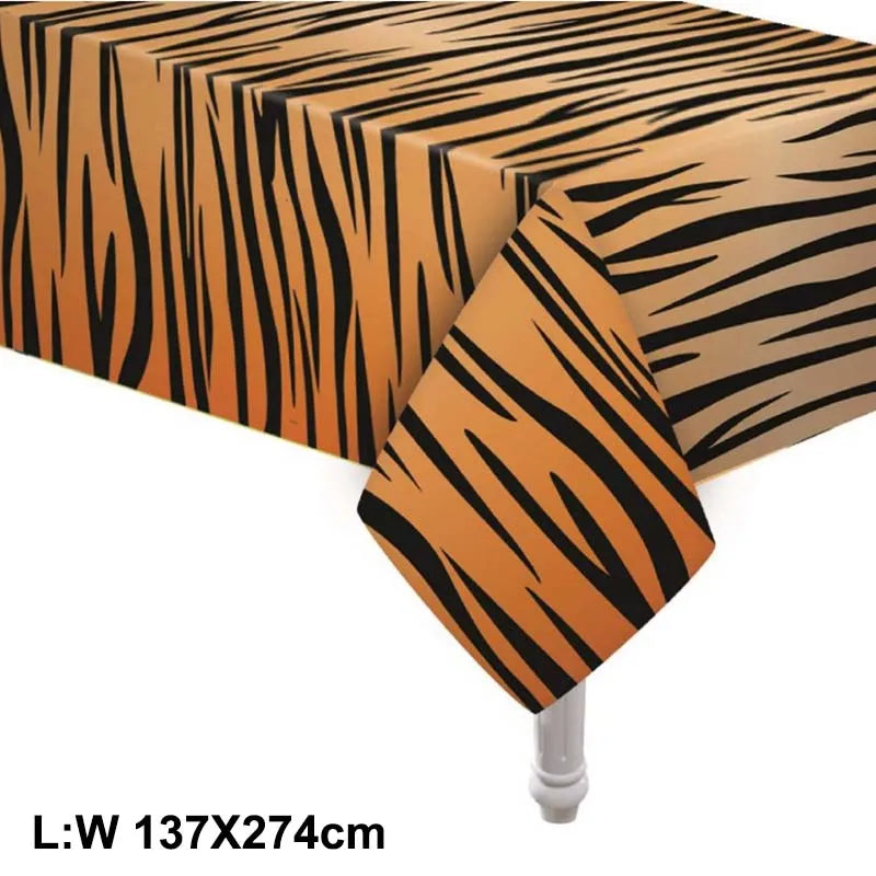 Jungle Safari Wild Animal Party Supplies Disposable Jungle Zoo Animal Print Paper Plates Napkins for Birthday Party Baby Shower