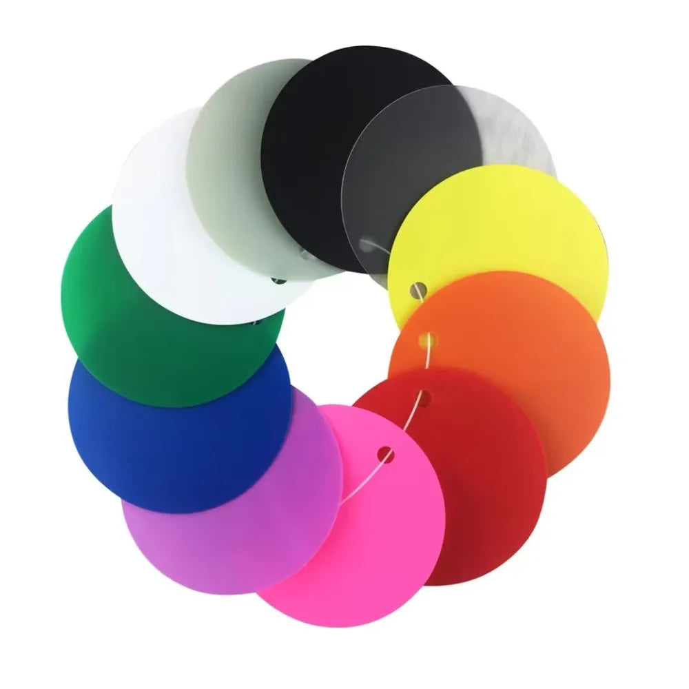 100pcs Colorful PVC Round Plastic Tags, Blank Waterproof Hanging Cards for Shoes and Clothing, Customizable Logo