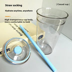 450ML Summer High-value Milk Tea Straw Plastic Cup Transparent Multi-color Thickened Coffee Cup Office Water Cup