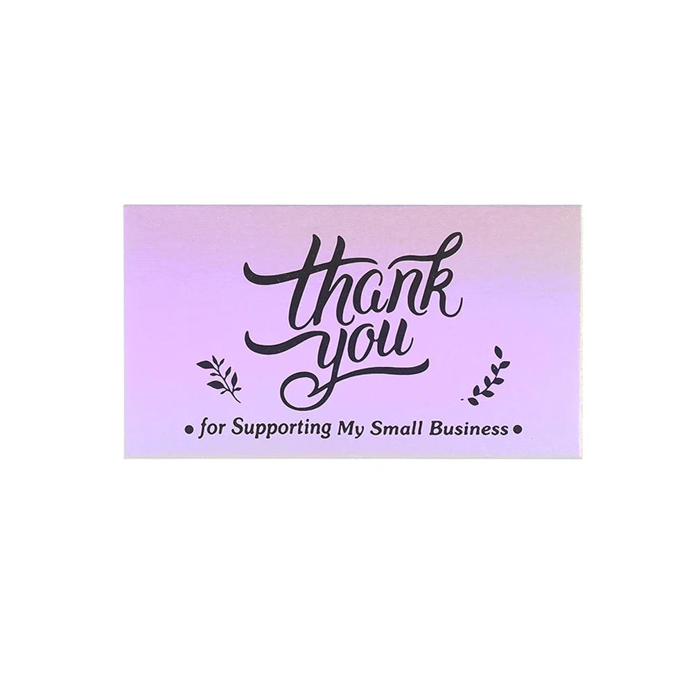 50 Pcs Thank You For Supporting My Small Business Reflective Laser Appreciate Cards Greeting Postcard For Online Retail Shopping