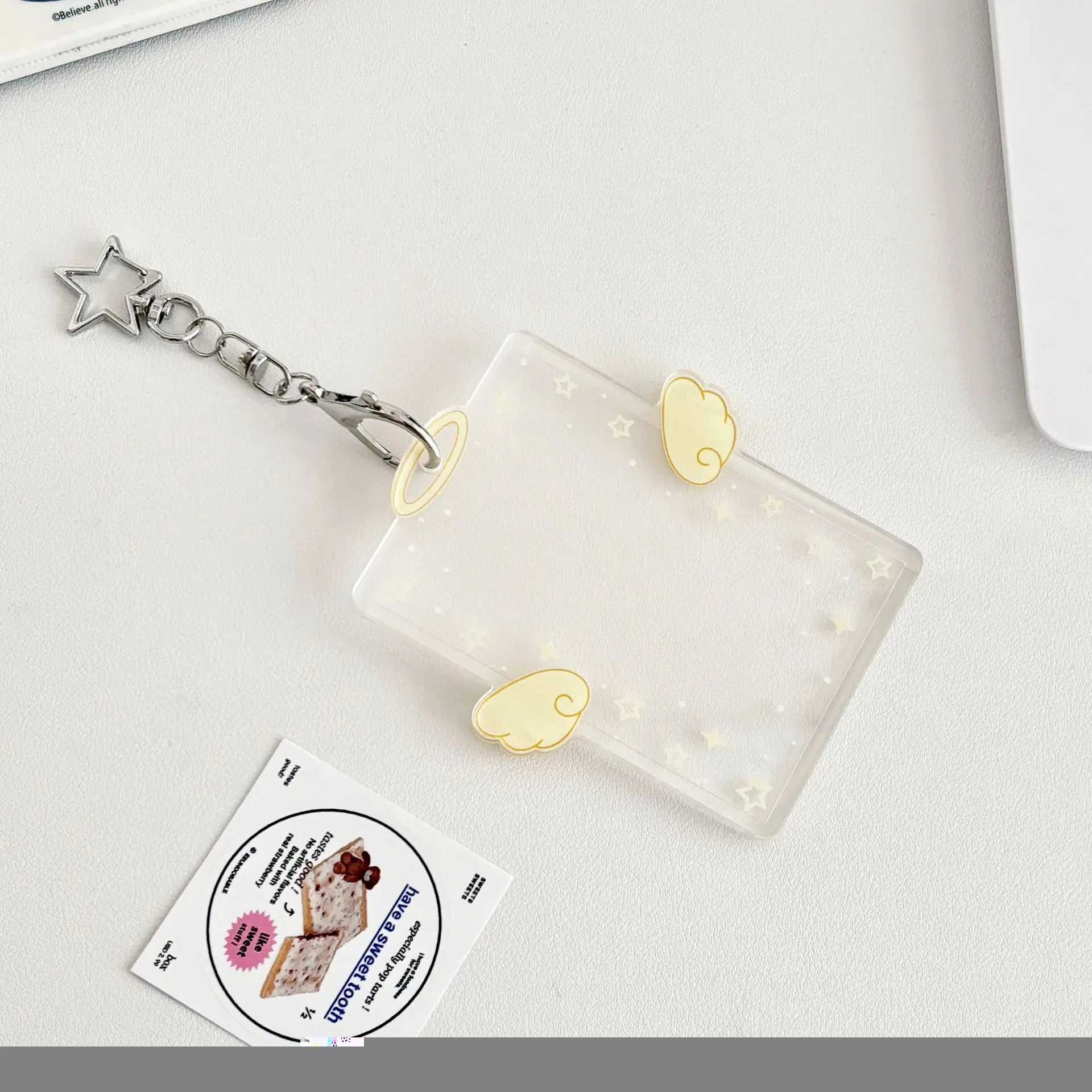 Kpop Card Holder Keychain Sleeve Clear Acrylic Badge ID Holder Idols K-pop Album Binder Photo Frame
