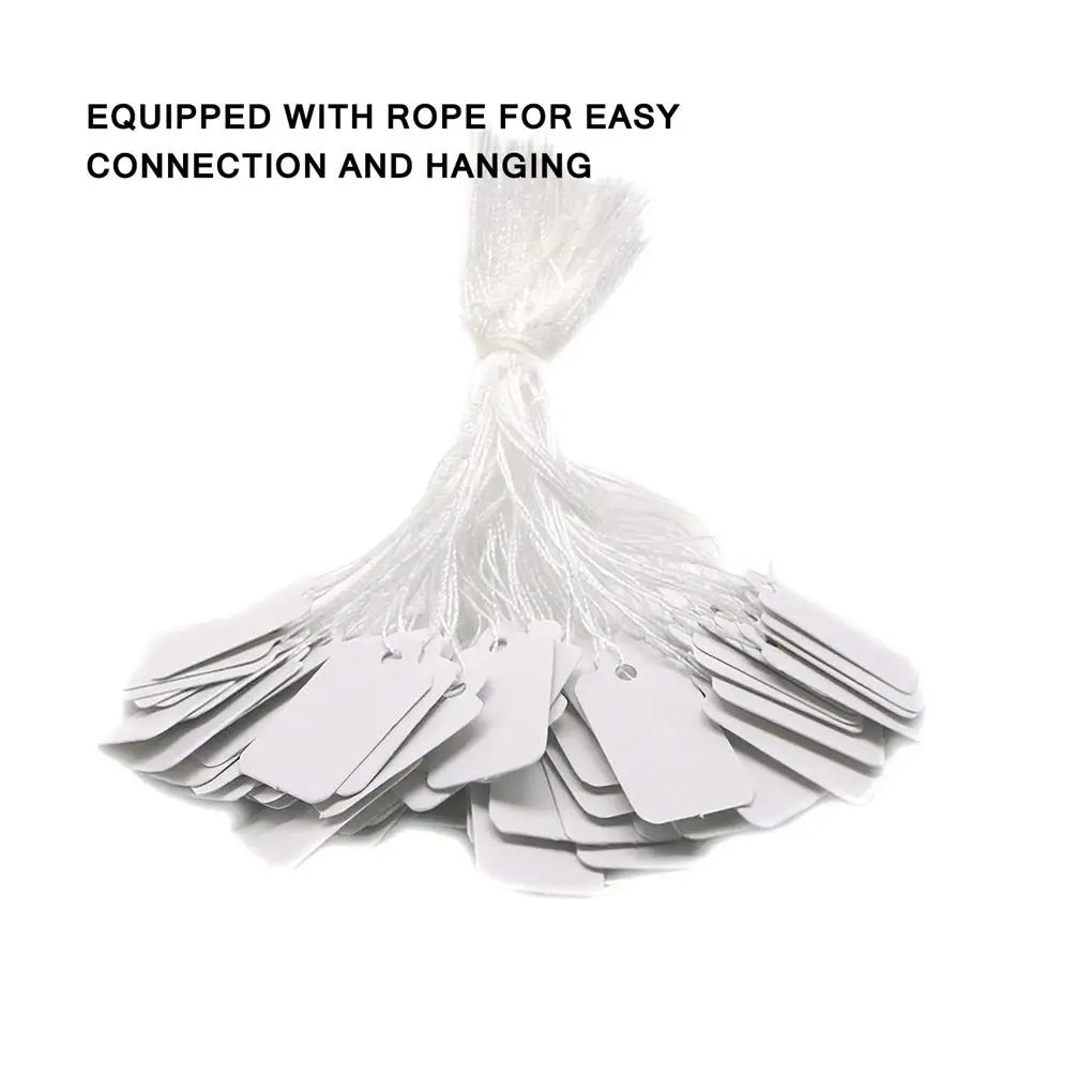 500Pcs/lot Jewelry Price Label with Cotton String Commodity Price Tag Shop Price Card DIY Gold Silver Blank Price Display Card