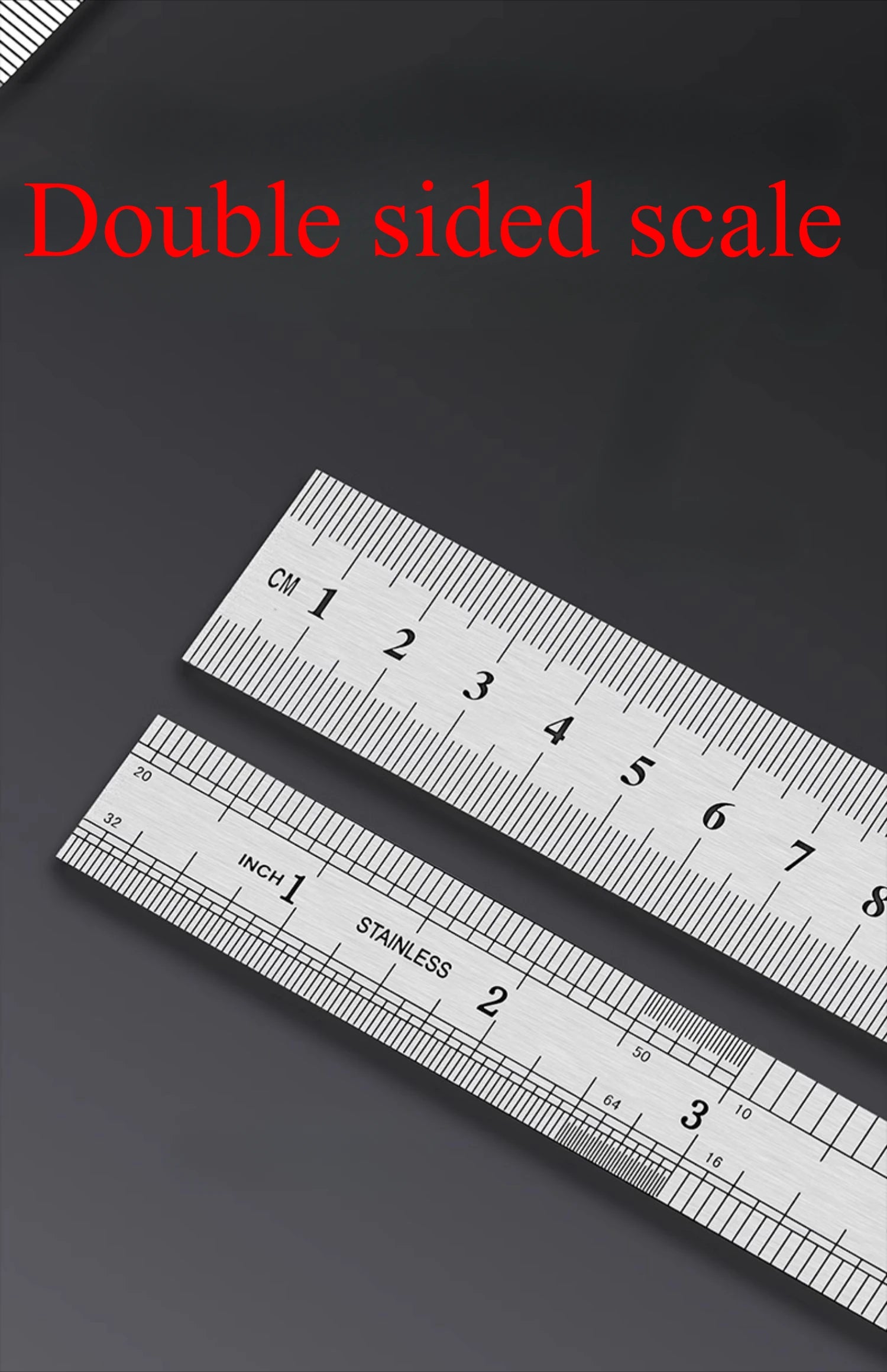 Stainless Steel Metal Straight Ruler Precision Double Sided Precision Measuring Tool Scale Metric Ruler Accessories 15-40cm