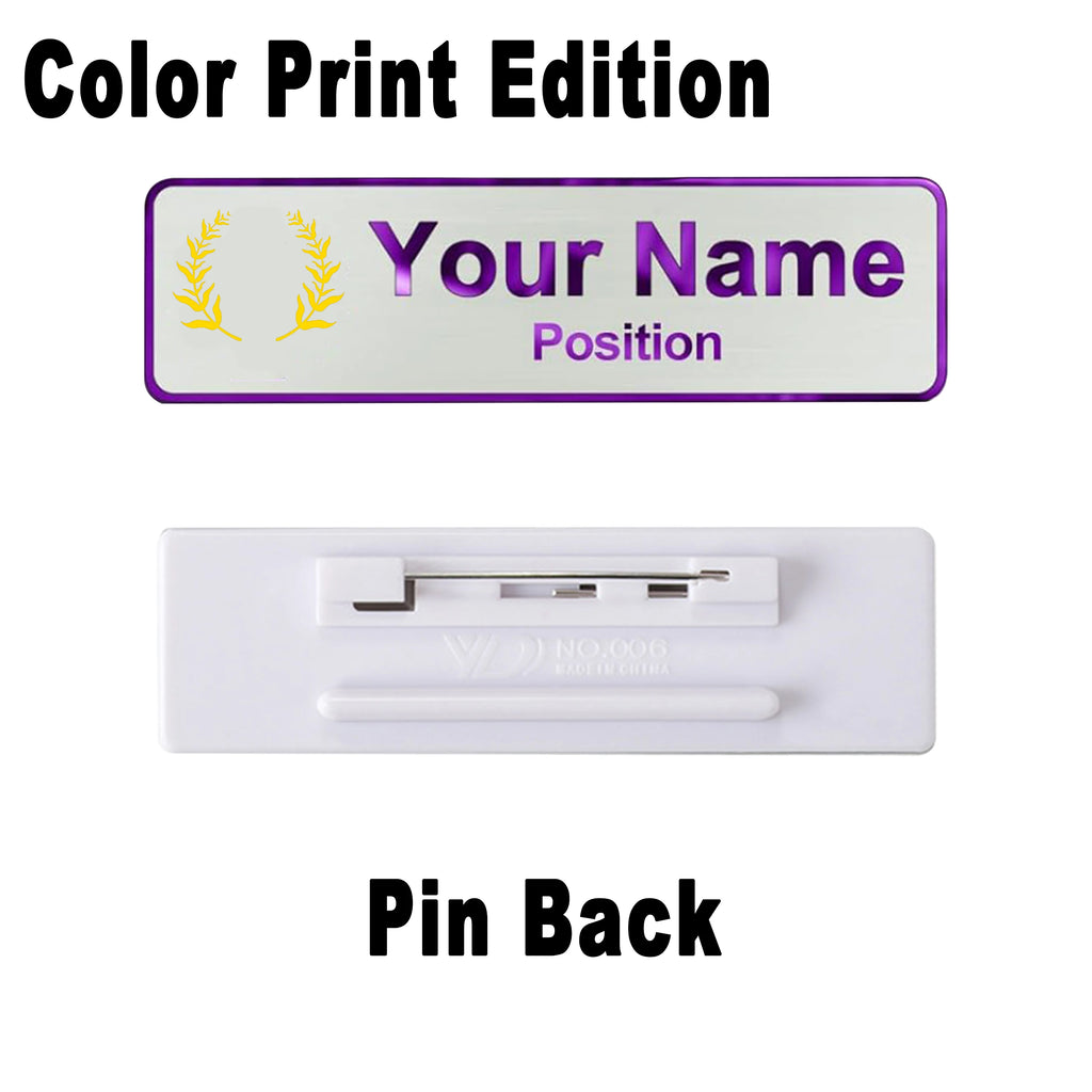 Custom Name Badge Engraved Personalized Name Plate Stainless Steel Custom Name Tag with Magnetic Pin Back Pin Clip