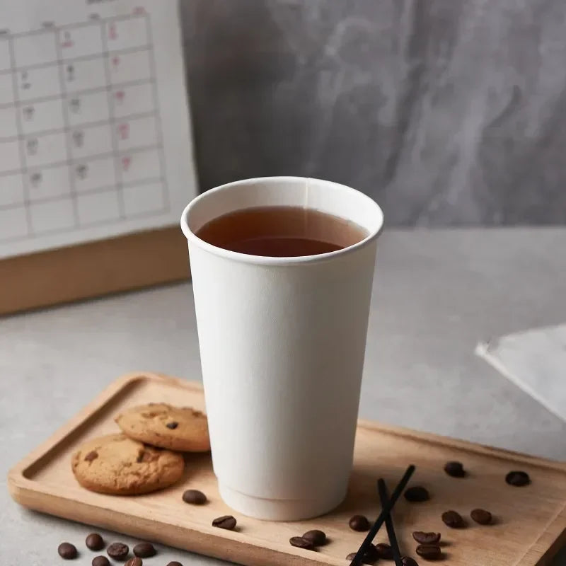 20pcs White Party Disposable Paper Cup Coffee Cup Kitchen Accessories DIY Decoration Children Birthday Wedding Picnic Tableware