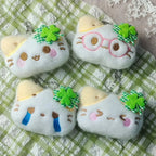 1/2/4pcs Green Clover Cat Plush Small Cat Keyring Cute Charm Keychain for Girls Women Kawaii Bag Pendant Key Chains Couple Gift