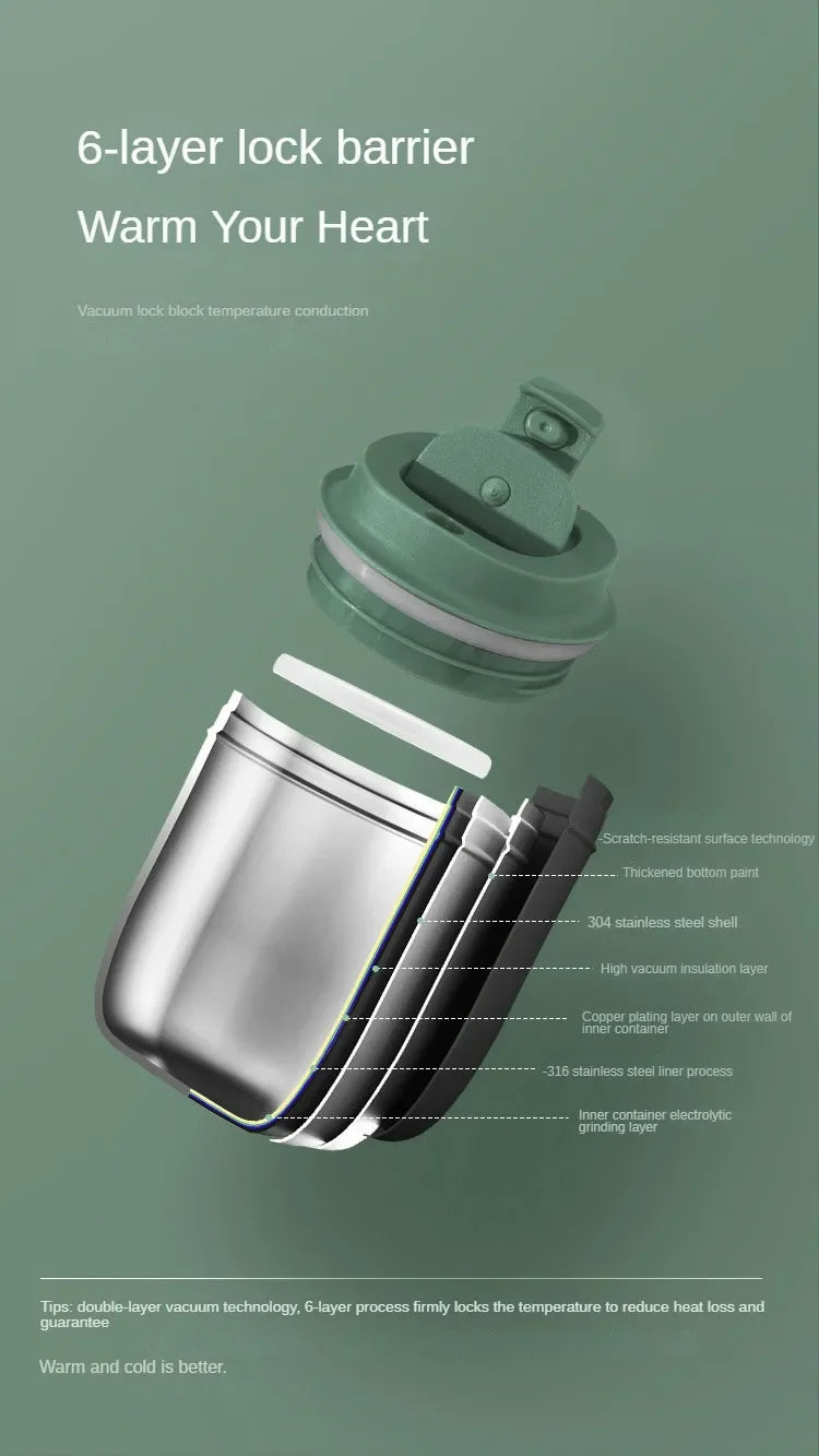 Mini Thermos Bottle Coffee Mug Stainless Steel Cup Thermal Leakproof Vacuum Flask Double Wall Tumbler Insulated Travle Drinkware