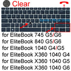 Keyboard cover for HP EliteBook 6 8 G2a G2i G1a G1q G1i 840 G11 G10 845 G9 X360 1040 G8 640 745 645 Silicone Protector Skin Case
