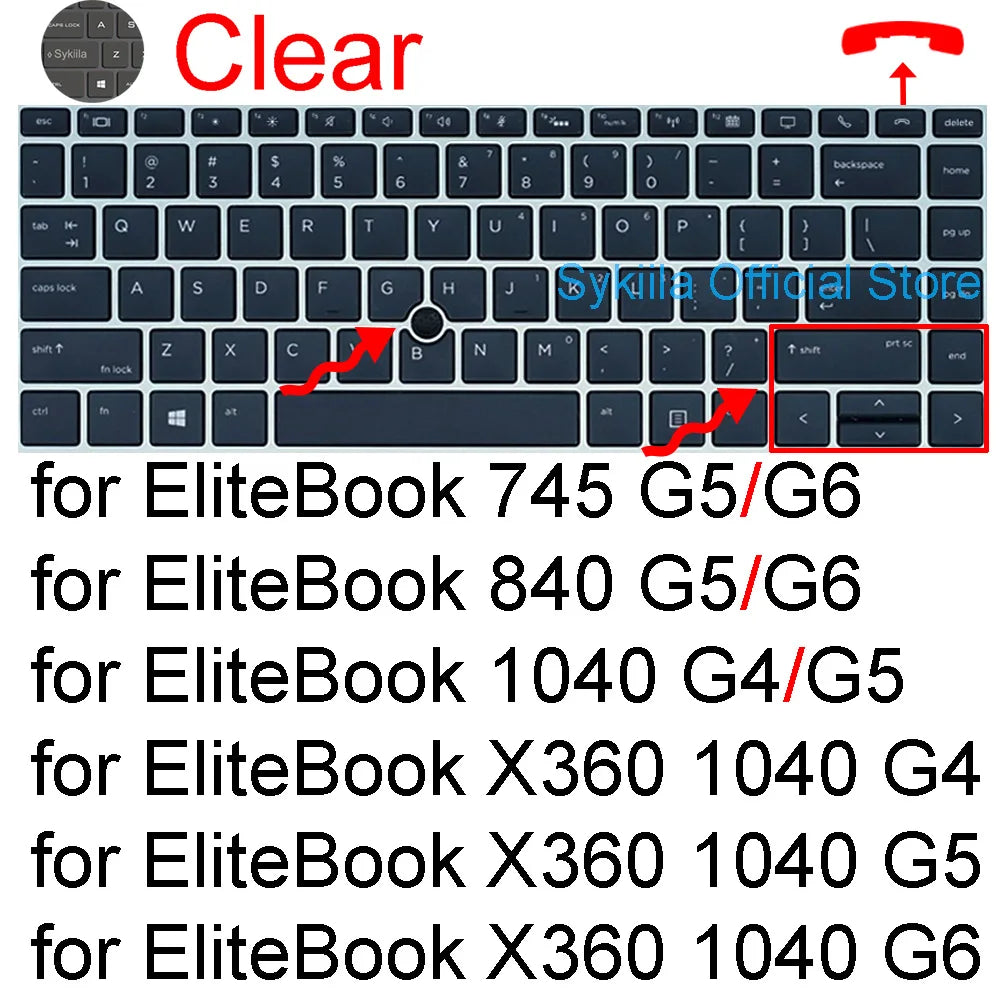 Keyboard cover for HP EliteBook 6 8 G2a G2i G1a G1q G1i 840 G11 G10 845 G9 X360 1040 G8 640 745 645 Silicone Protector Skin Case