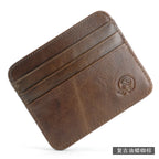 New Thin Genuine Leather Mini Wallet Slim Bank Credit Card Holder Men's Business Small ID Case for Man Purse 6 Slots Cardholder