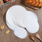50pcs round Parchment Paper Baking Oiled Paper Air Deep-Fried Pot Paper Steamer Liners Barbecue Sheets Disposable