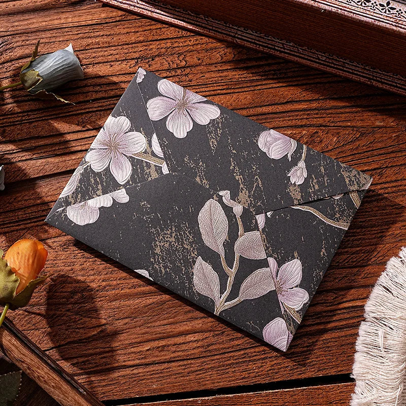 10pcs Oriental Yunjin Brocade Vintage Embossed Letter Envelope Elegant Envelope for Invitation Complete Luxury Set for Weddings
