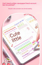 Kawaii Flowers Line Shaped Highlighter Pens, Roller Tip, Curve Liner, Marker for Writing, Journaling,Drawing Stationery, 6Pc Set