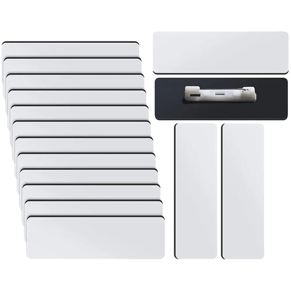 32Pcs Name Tag Blank Name Badges High Density DIY Sublimation Id Badge Pin Backing Office School Use Reusable Custom